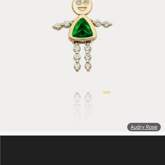AUDRY ROSE LULU 14K Girl Pendant REAL 
Emerald & Diamonds. See pics what a deal! - Picture 2 of 7
